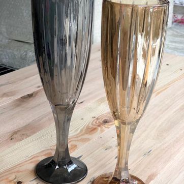 COPA CHAMPAÑA DORADA ESPEJO RAYAS 22 CM 6522 - imagen 2