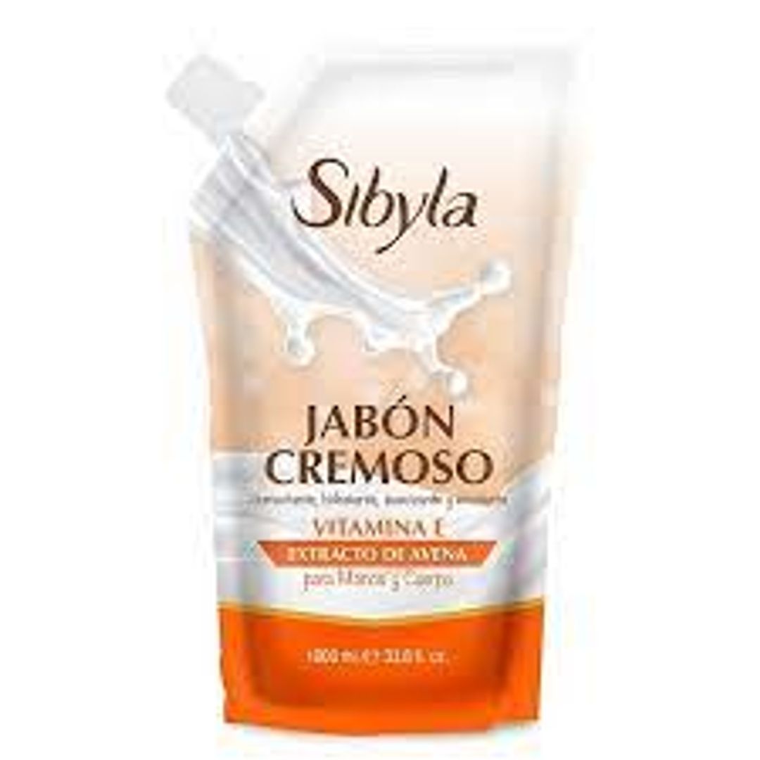  L. JABON CREMOSO ANTIBACTERIAL AVENA Y VITAMINA E SIBYLA -FULLER