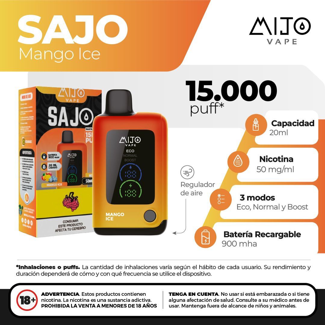 Vape Mijo Sajo Mango Ice 15.000 Puffs