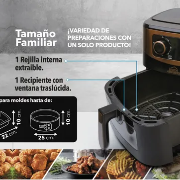 FREIDORA DE AIRE 7 LITROS MEGA FRYER - imagen 3