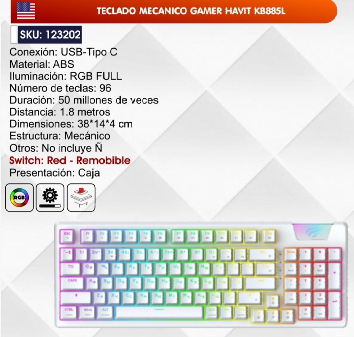 TECLADO MECANICO GAMER HAVIT 
