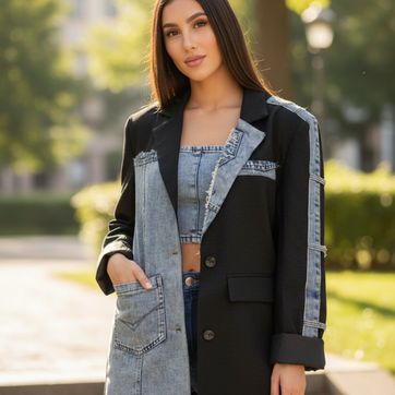 BLAZER MIX DENIM - imagen 1