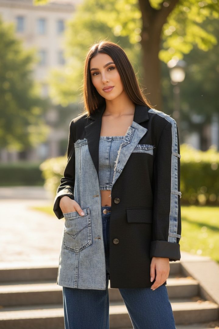 BLAZER MIX DENIM