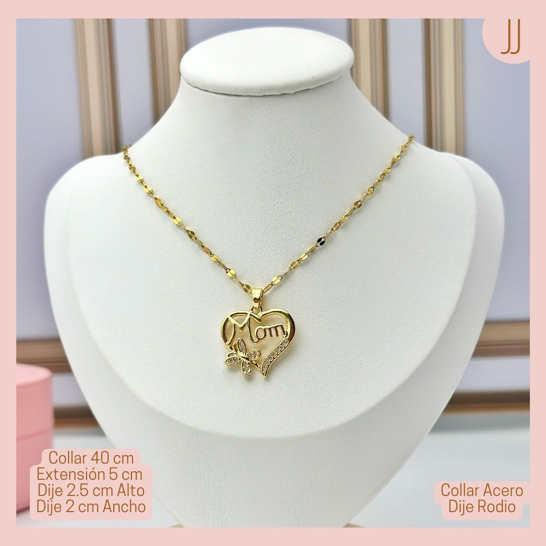 Collar Dije Acero Inoxidable Mom (Mami)