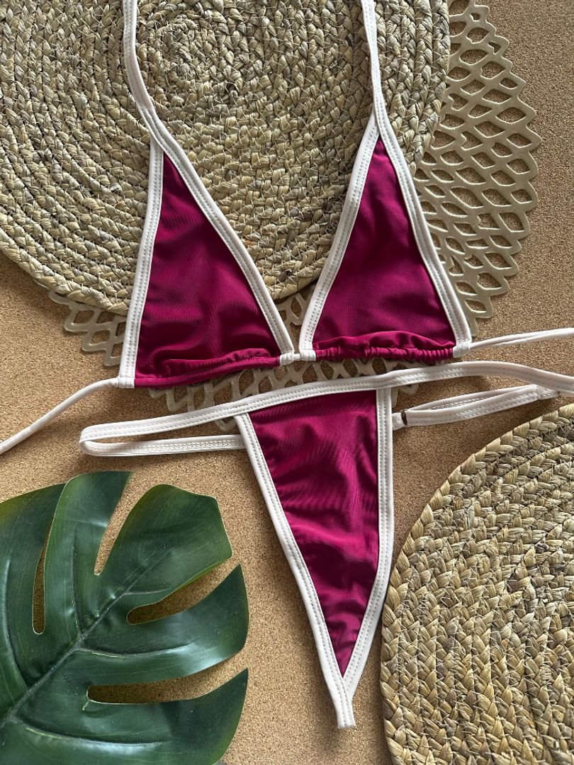 Minikini vinotinto/beige
