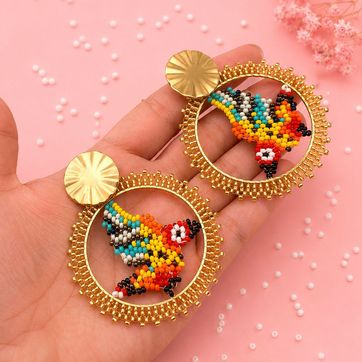 Maxi Aretes Mostacilla Loritos  - imagen 1