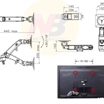 Soporte TV brazo movible 30" a 40" - imagen 2