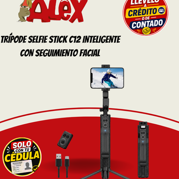 Imagen del producto TRÍPODE SELFIE STICK C12 INTELIGENTE CON SEGUIMIENTO FACIAL