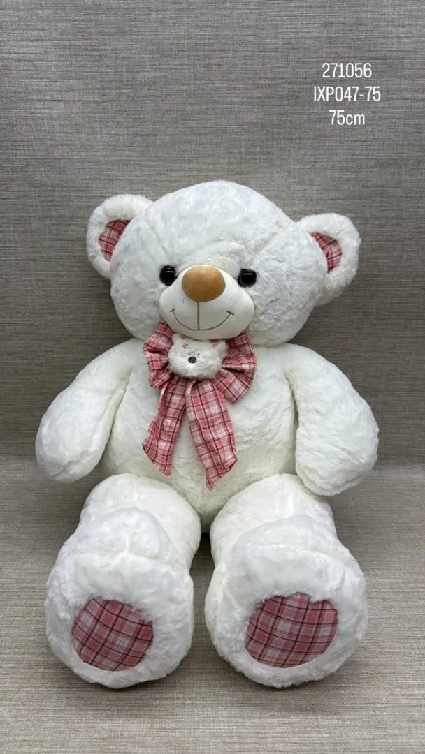 OSO PATAS LARGAS MOÑO CUADROS 75 CM