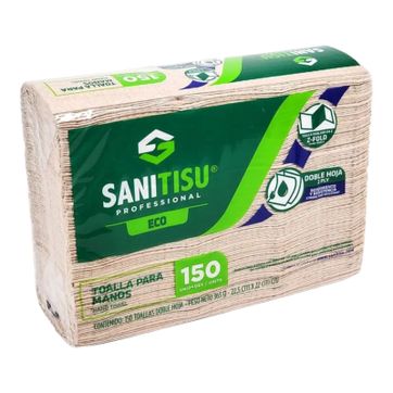 Imagen del producto E. TOALLA DE MANOS TIPO Z NATURAL SANITISU X 150 HOJAS