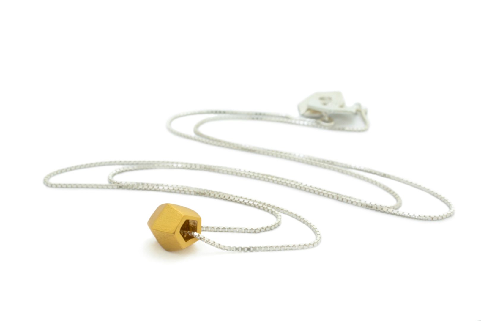 GOLD DOUBLE CRYSTAL PENDANT NECKLACE