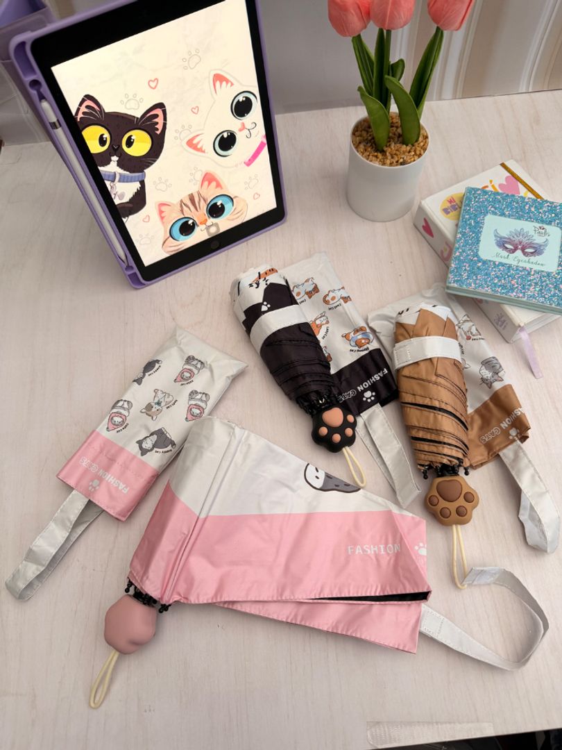 Mini sombrillas gatito 3d 