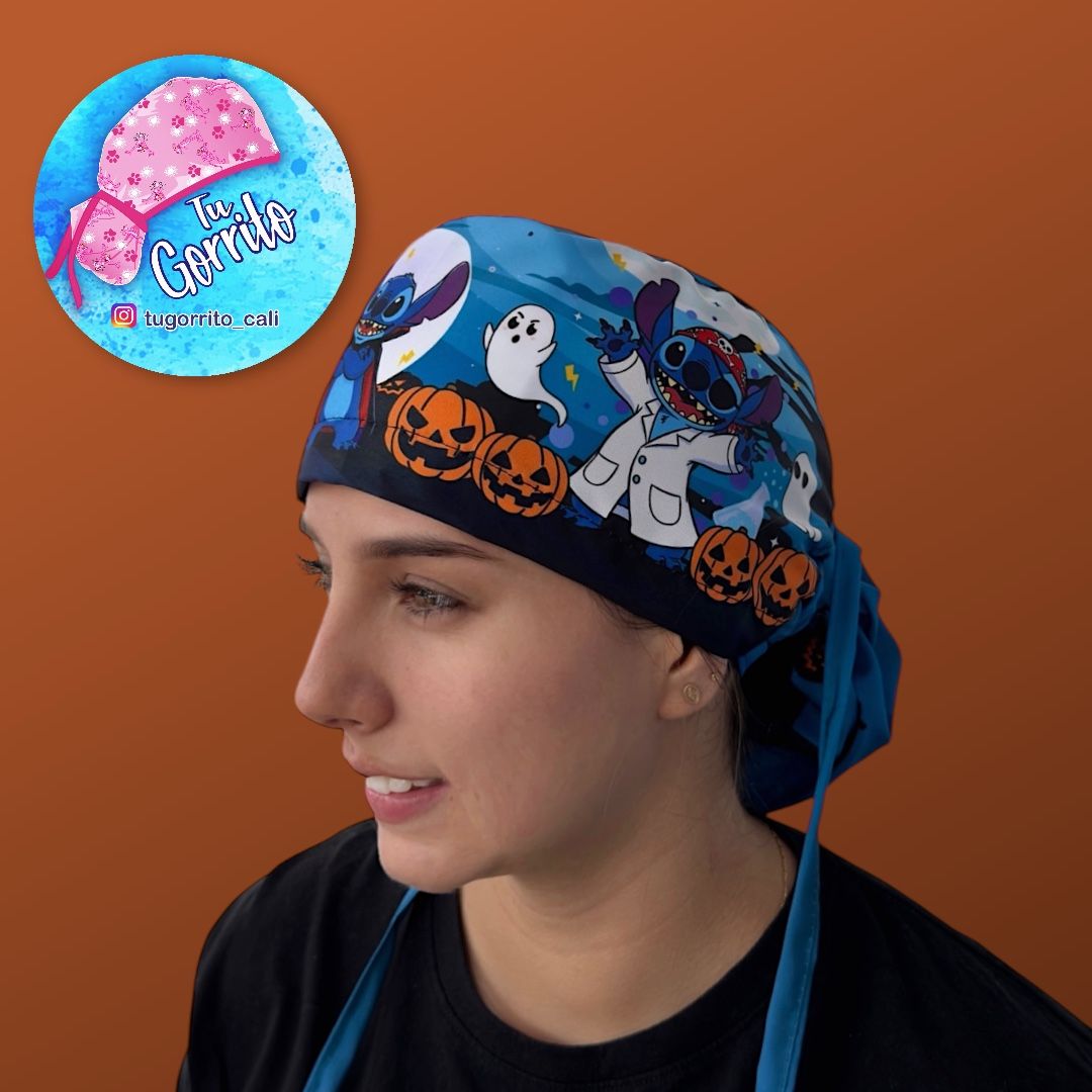 Stitch Halloween noche azul 