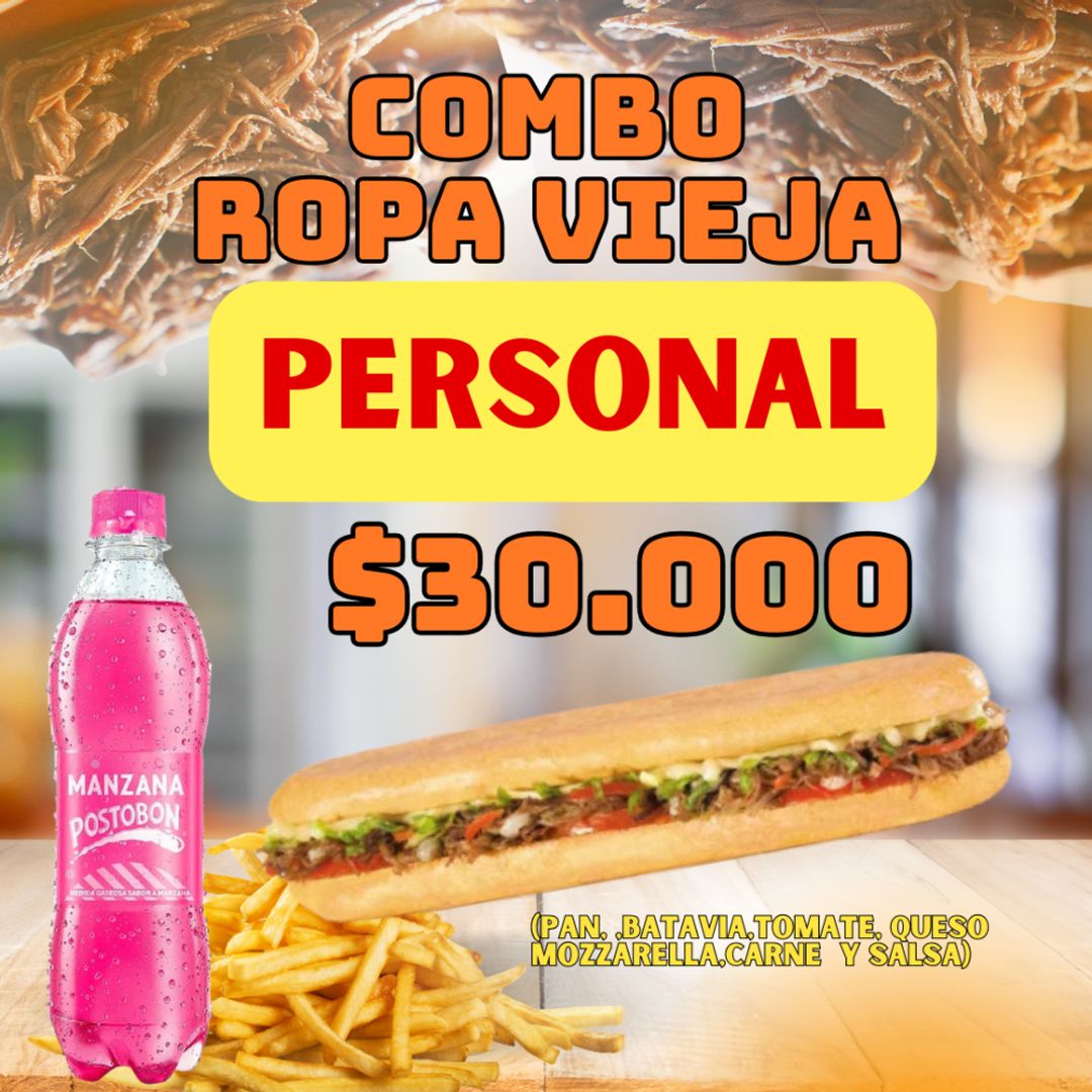 Combo Ropá Vieja Personal