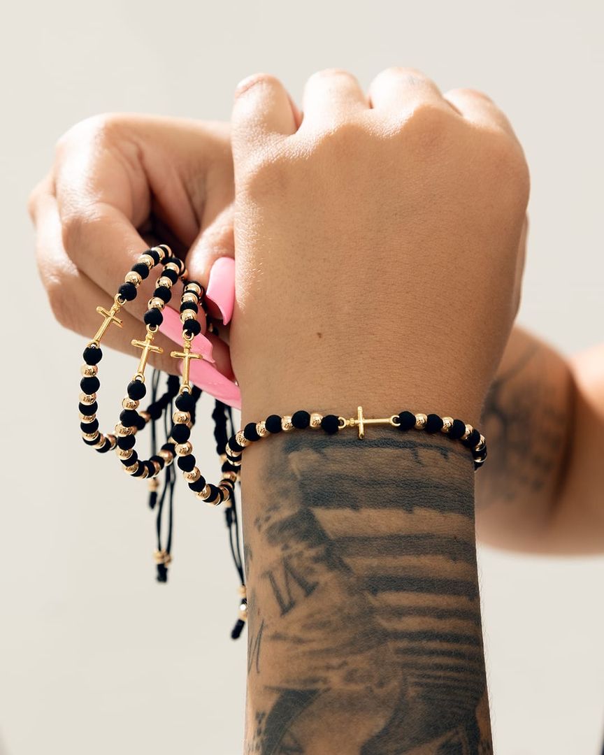 Manilla cruz en neopreno y balin 4mm