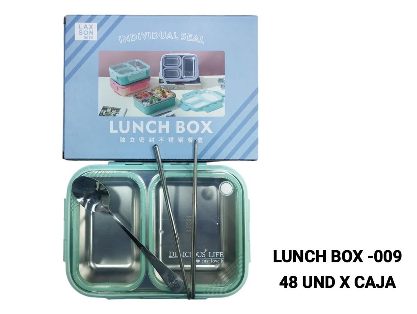 LONCHERA DOS PUESTOS CON CUBIERTOS