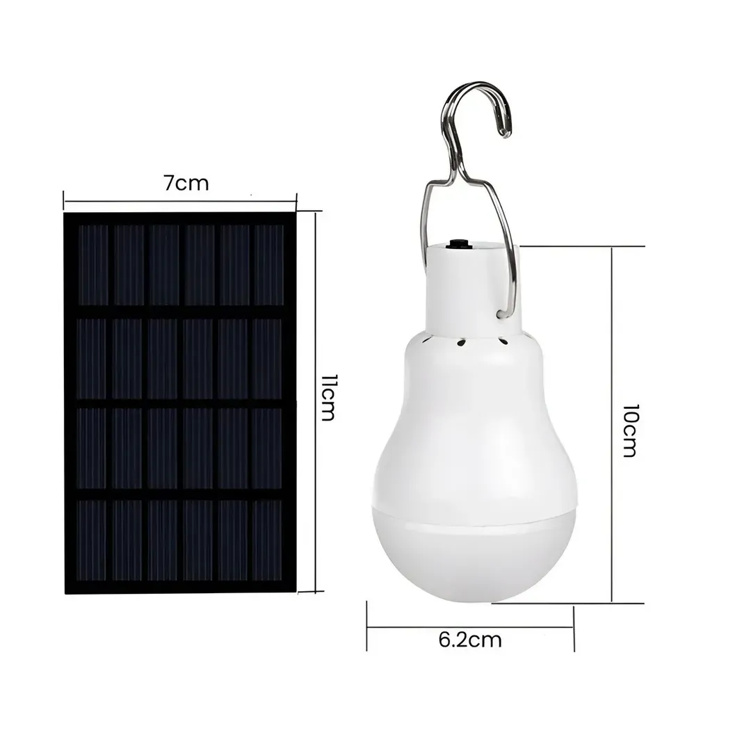 BOMBILLO RECARGABLE CON PANEL SOLAR 500 maH