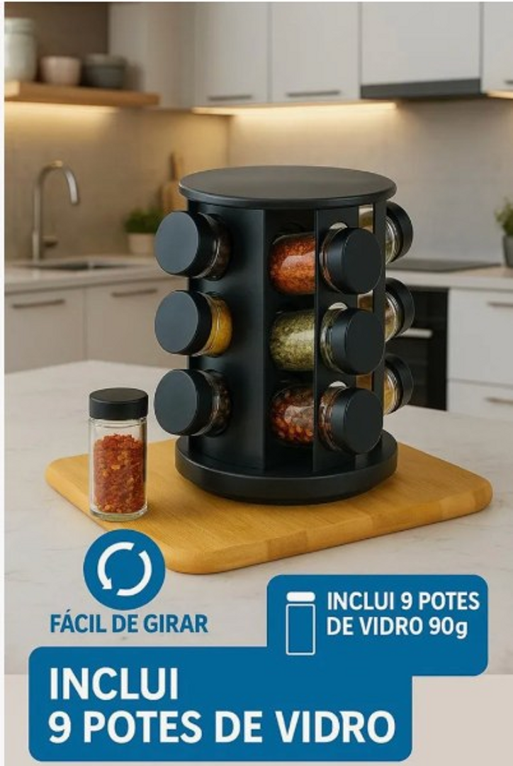 CONDIMENTERO ESPECIAS GIRATORIO X9 TARROS
