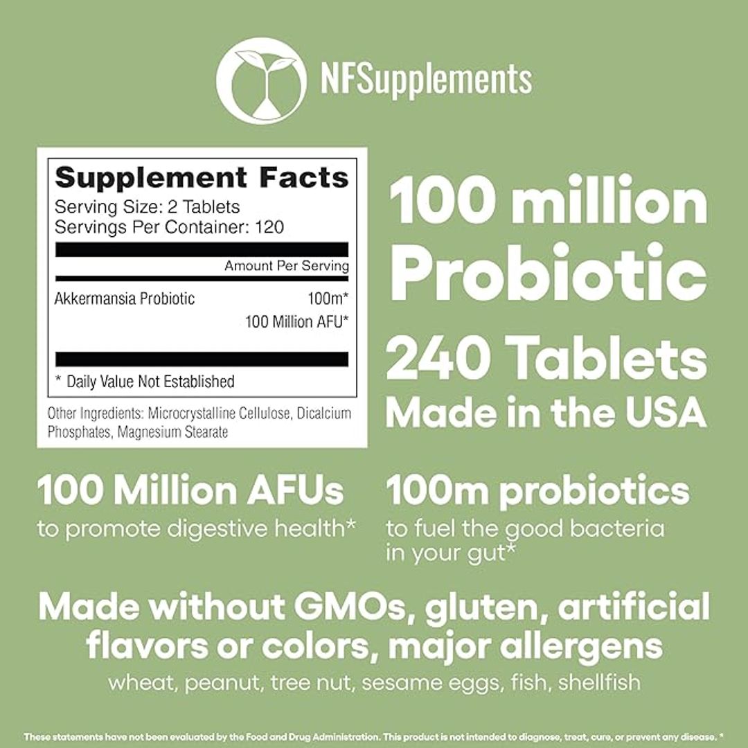 Akkermansia Muciniphila probiotico 240 comp 100 millones AFU NFSupplements