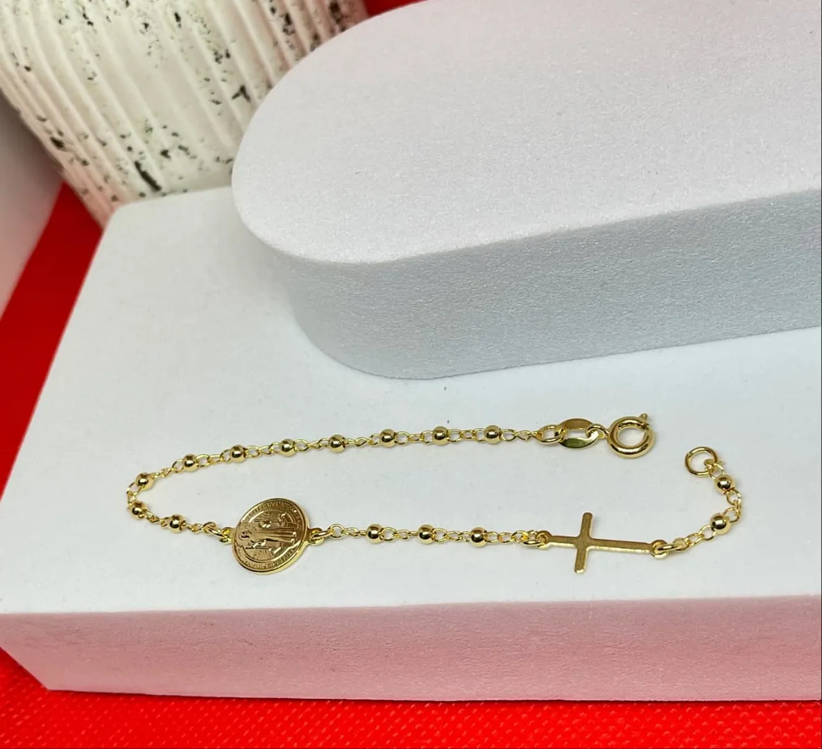Pulsera denario san benito proteccion de 18cm