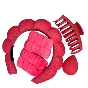 Set de Diadema, Muñequeras, Presa y Beauty Blender - imagen 1