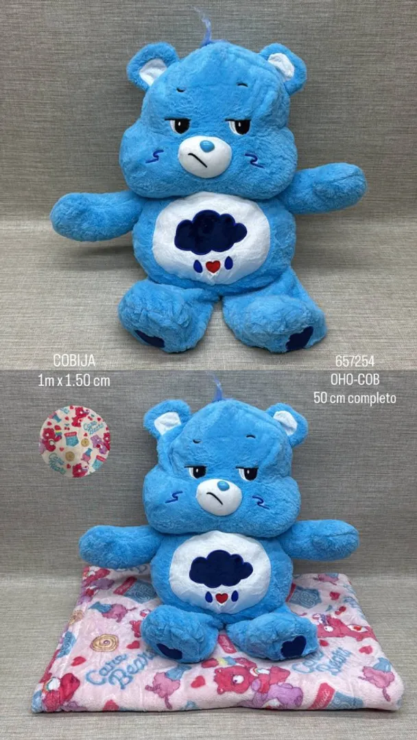 OSO CARIÑOSITO CON COBIJA (AZUL) 50 CM
