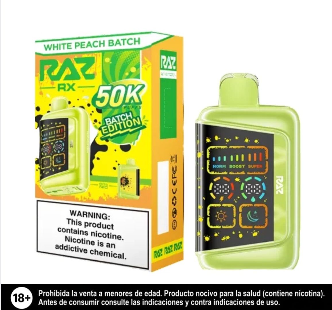 Raz White Peach Batch 50.000 Puffs