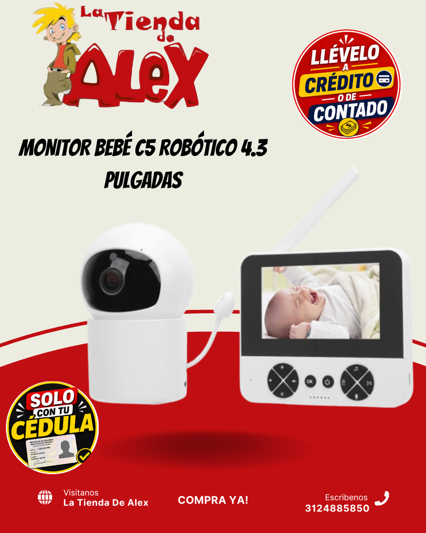 MONITOR BEBÉ C5 ROBÓTICO 4.3 PULGADAS