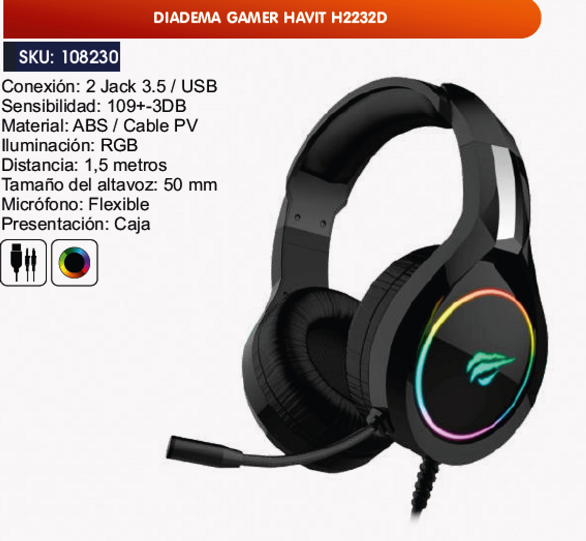 DIADEMA GAMER HAVIT H2232D