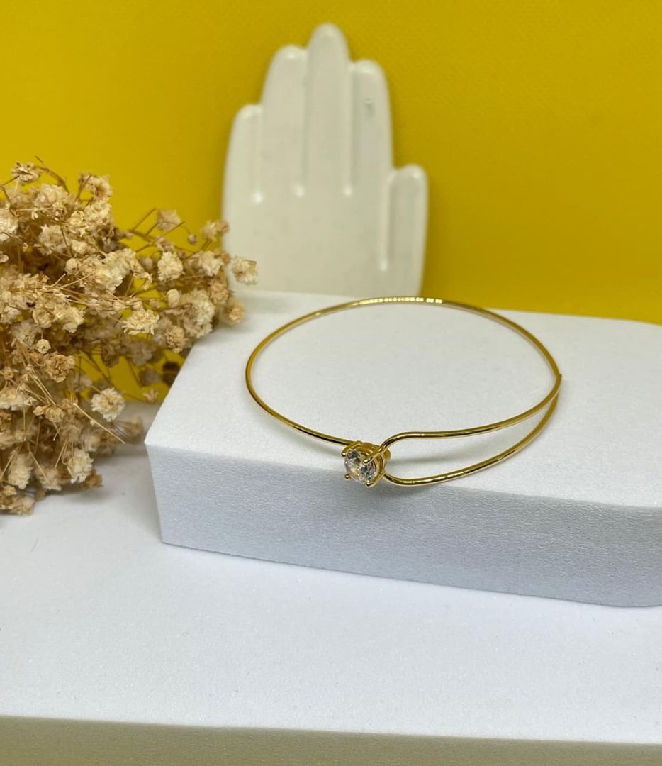 Aro brazalete liso circon redondo cristal
