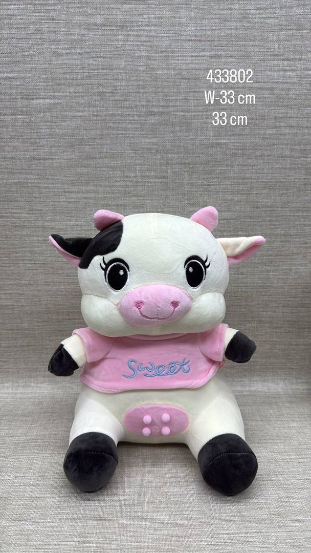 VACA CON CAMISA ROSA 33 CM