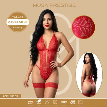 Imagen del producto BODY ROJO CON BANDAS DE ENCAJE LMB03