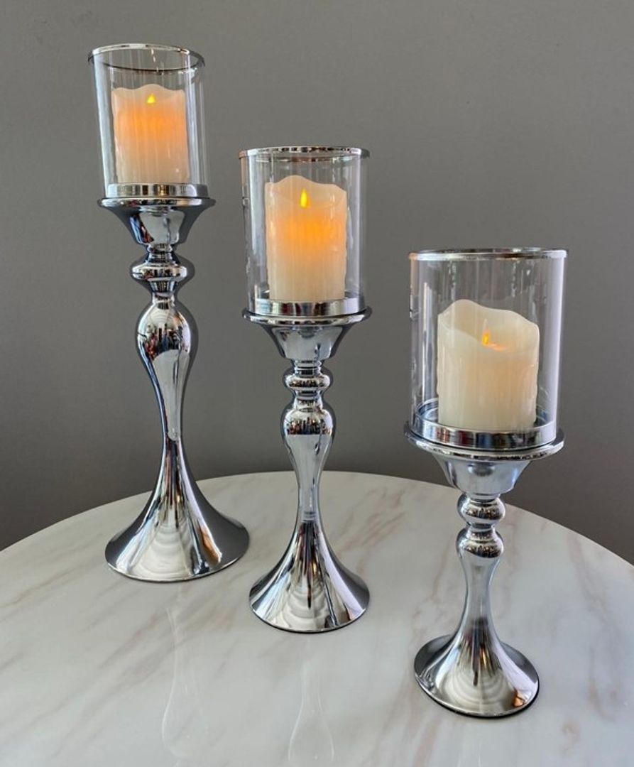 Base Candelabro Plateados