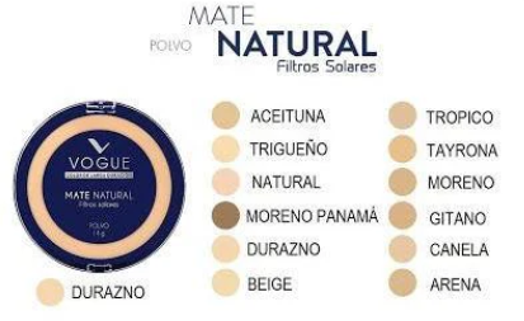 POLVO COMPACTO MATTE NATURAL CON ACIDO HIALURONICO VOGUE