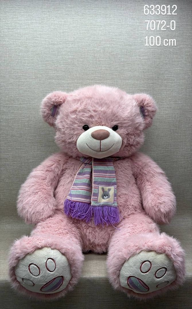OSO ROSA CON BUFANDA 100 CM
