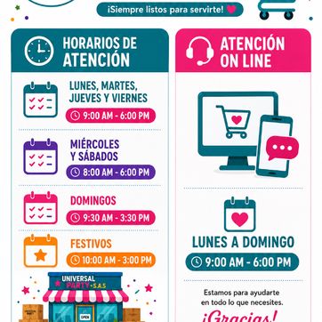 Imagen del producto HORARIOS DE ATENCION