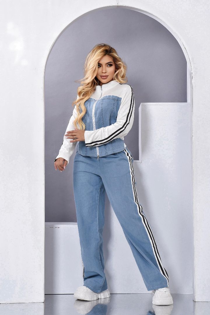 CONJUNTO DENIM TIPO ADIDAS