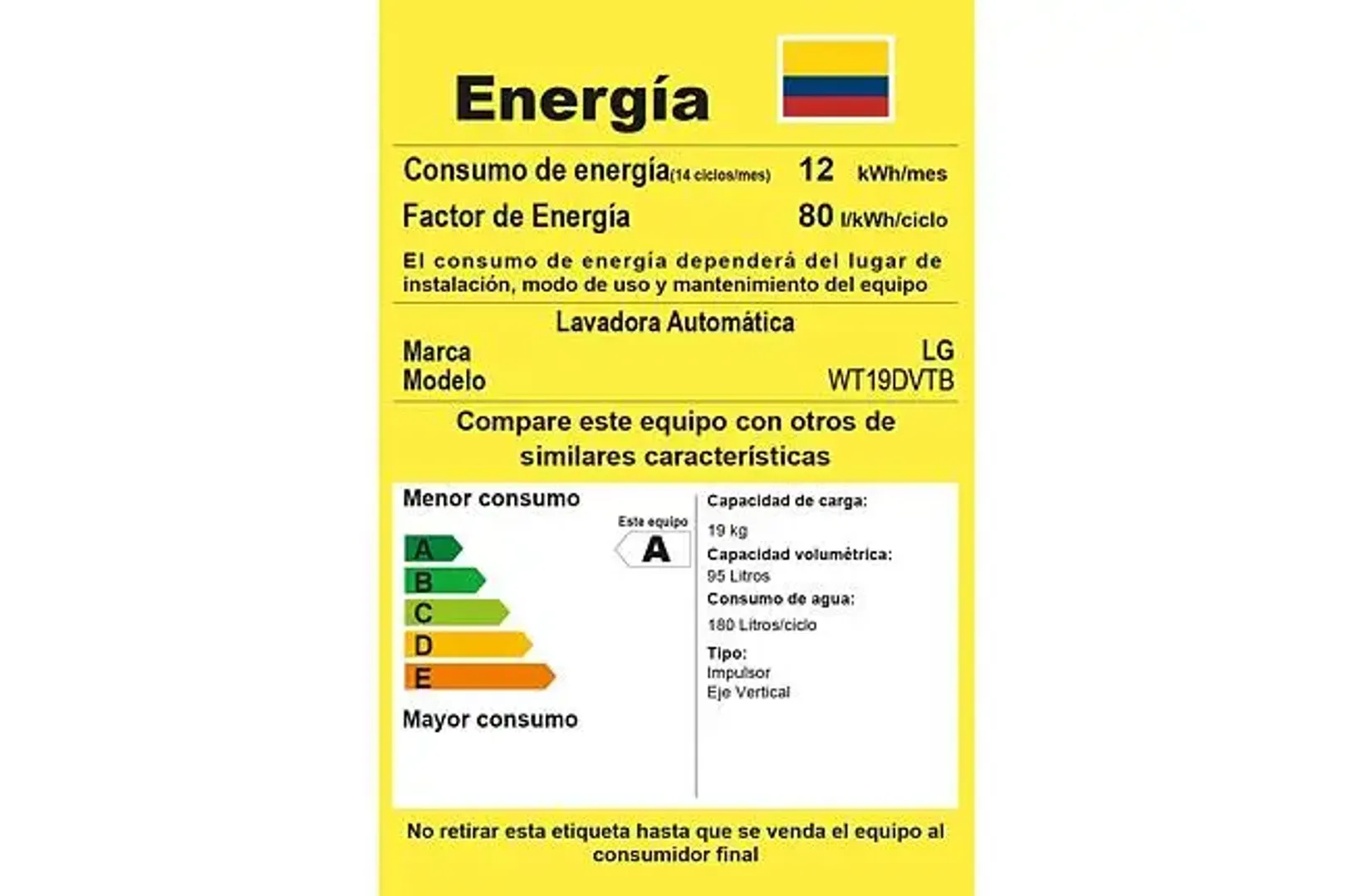 LAV LG 19 KG - 41 LBS INVERTER GRIS