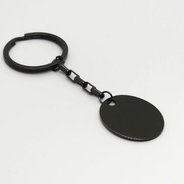 Imagen del producto LLAVERO PLACA OVALO 25 X 30 MM ACERO NEGRO