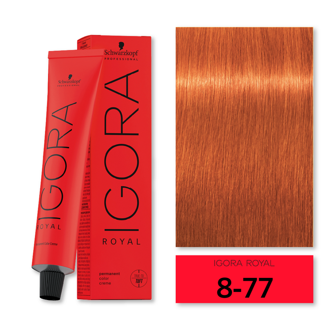 TINTE IGORA ROYAL RUBIO CLARO COBRIZO INTENSO 8-77