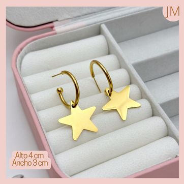 Imagen del producto Lindos Aretes estrella Acero Inoxidable 