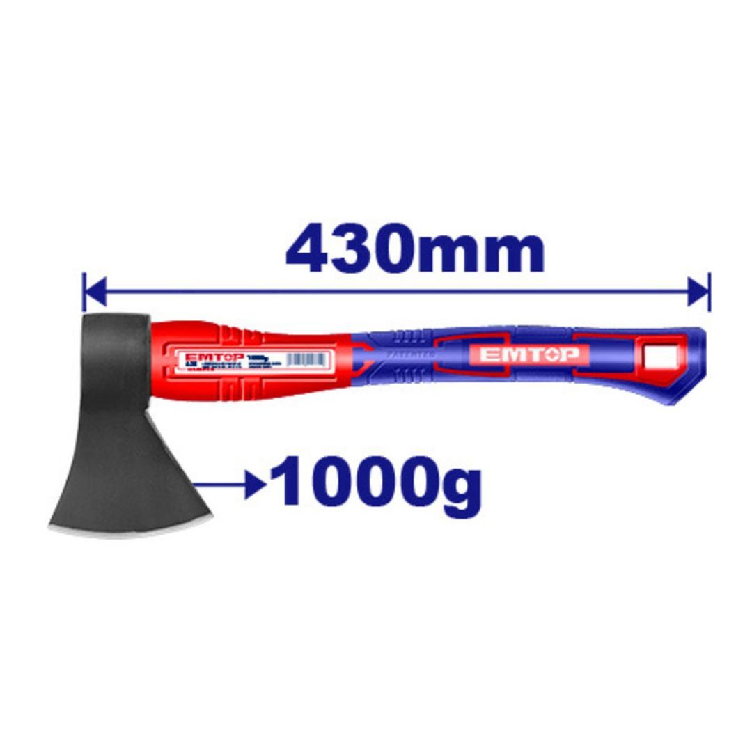 EMTOP HACHA 1000GR MANGO FIBRA DE VIDRIO SUPER EMTOP
