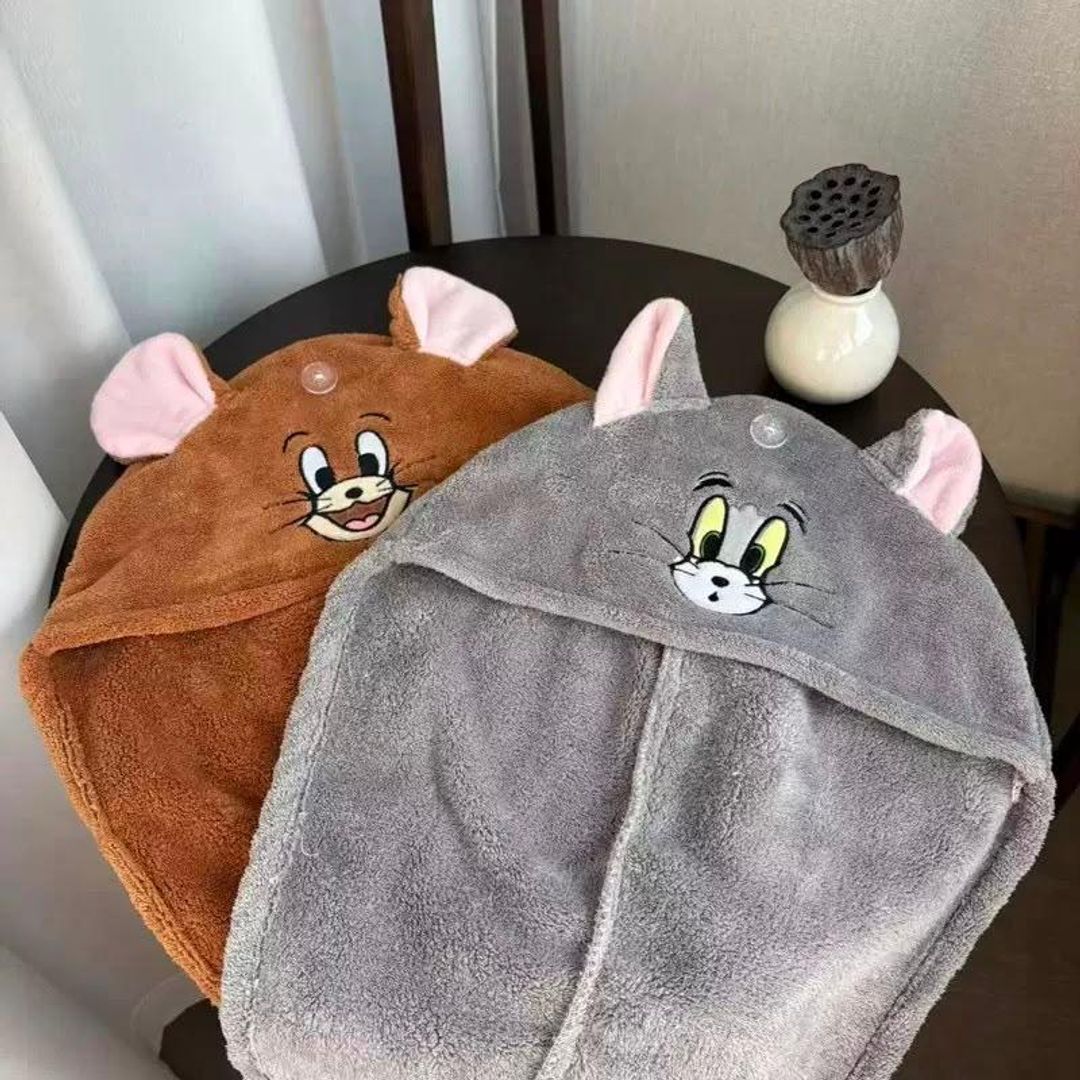 Toalla cabello Tom y Jerry