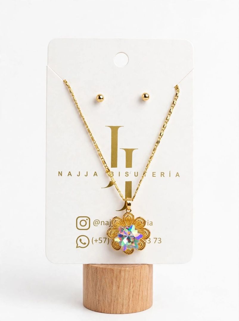 Collar flores giratorias