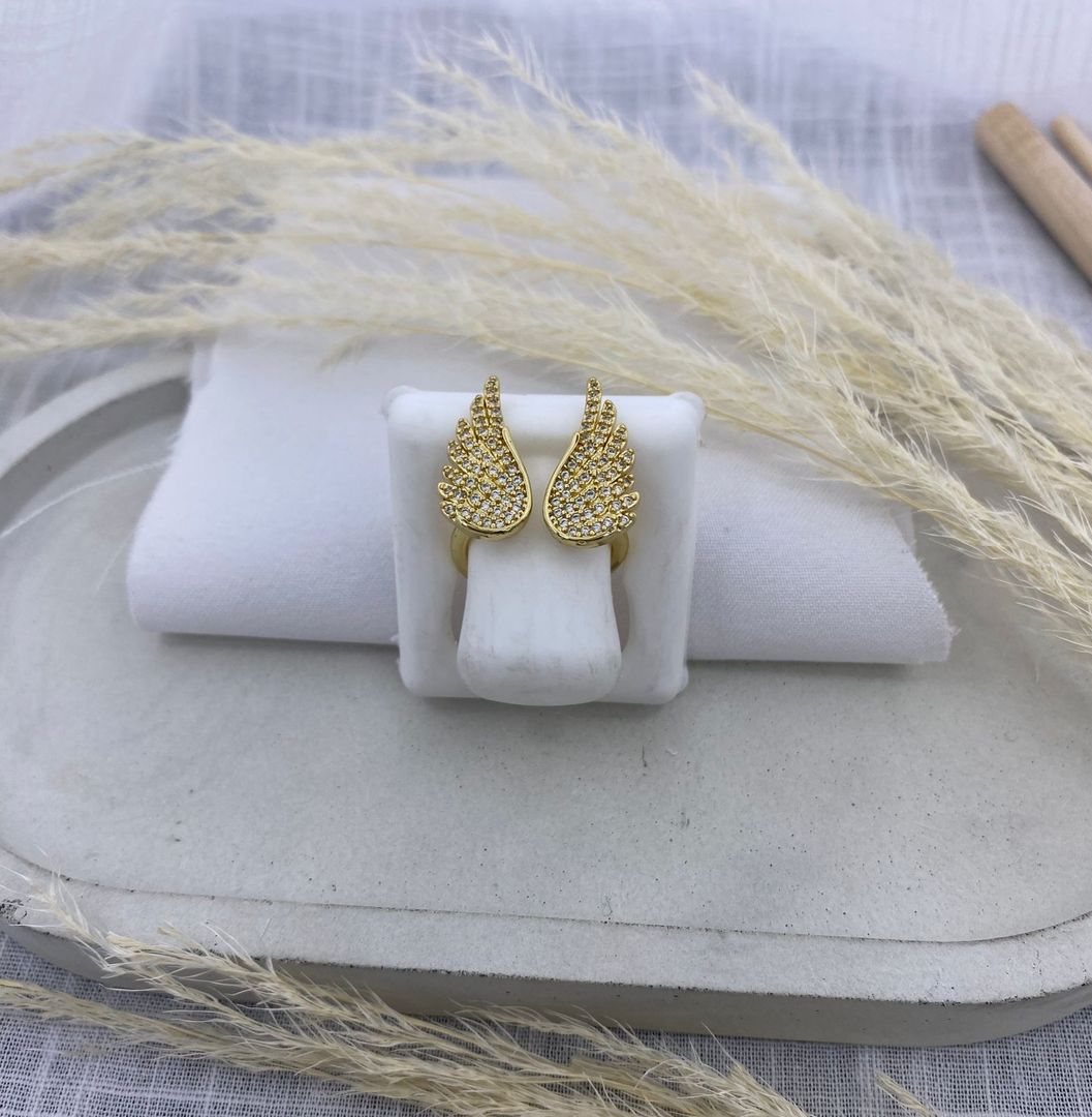 Anillo alas, dorado, covergold 