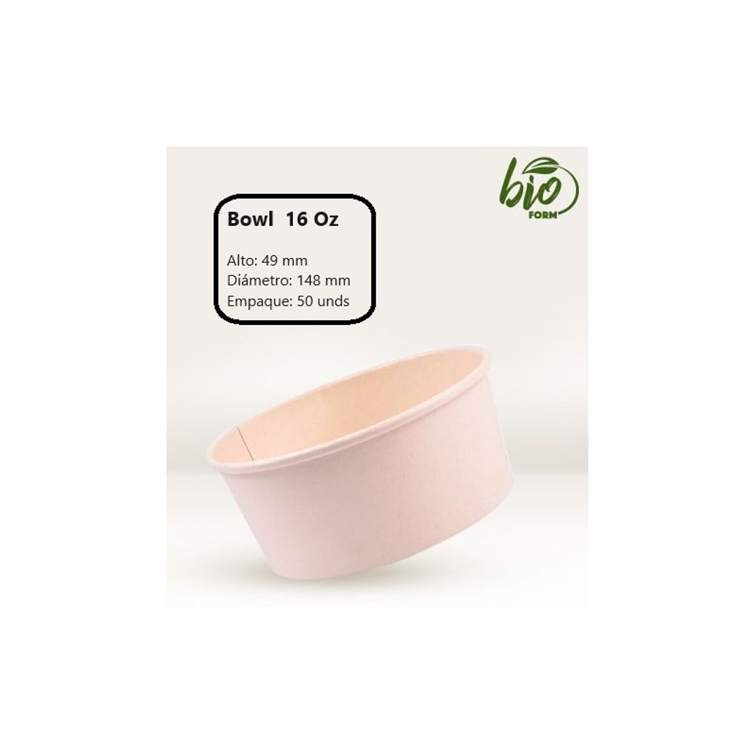    X. BOWL 16 OZ BIOFORM CARTON PAQ X 50 UND 