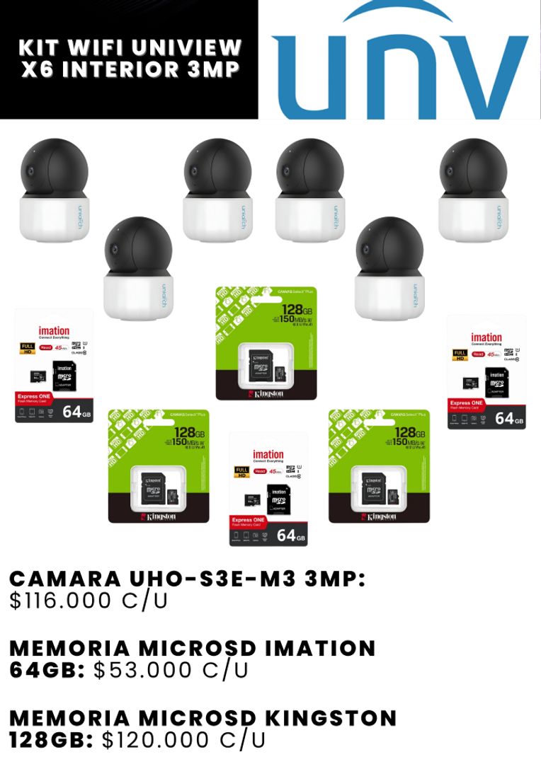 KIT WIFI UNIVIEW X6 INTERIOR 3MP