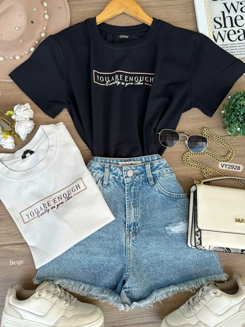 CAMISETA FRIA REGULAR YOU ARE ENOUGH VY2928