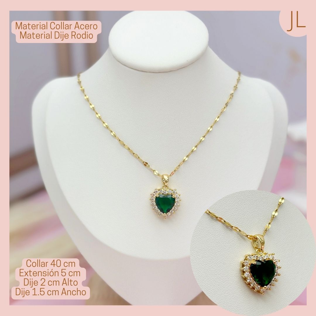 Collar Dije Corazón Green