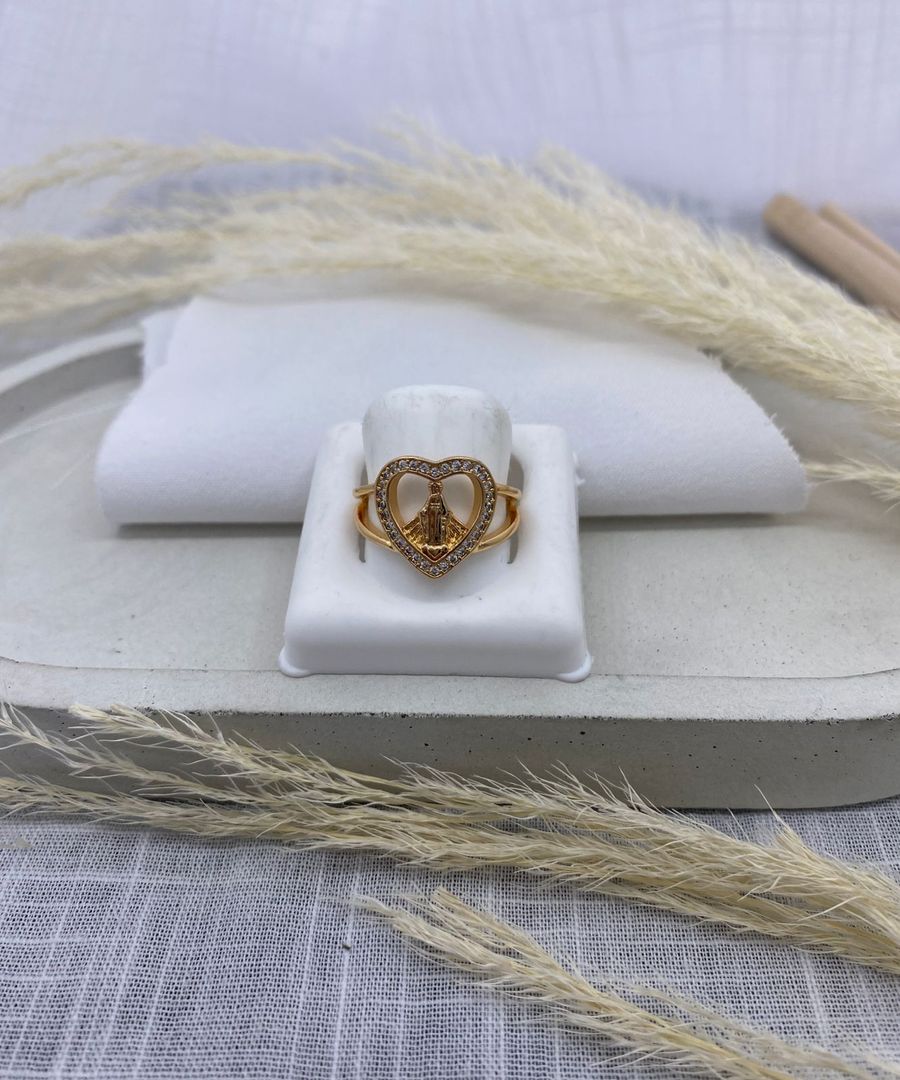 Anillo corazón virgen, oro rosa, covergold 